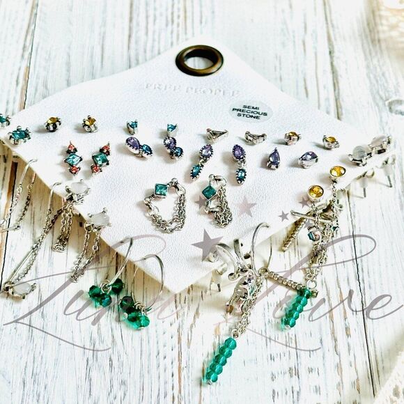 FREE PEOPLE Set For Life Stud Earring Set In Multi Mix NWT - Picture 4 of 7